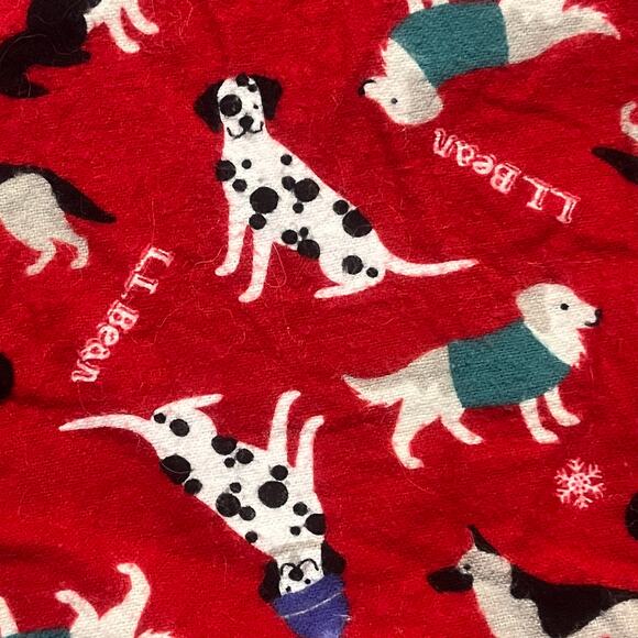 L.L. Bean  Women Large Husky Retriever Dog Snow Pajama Sleep Pants Flannel Red - Picture 9 of 10